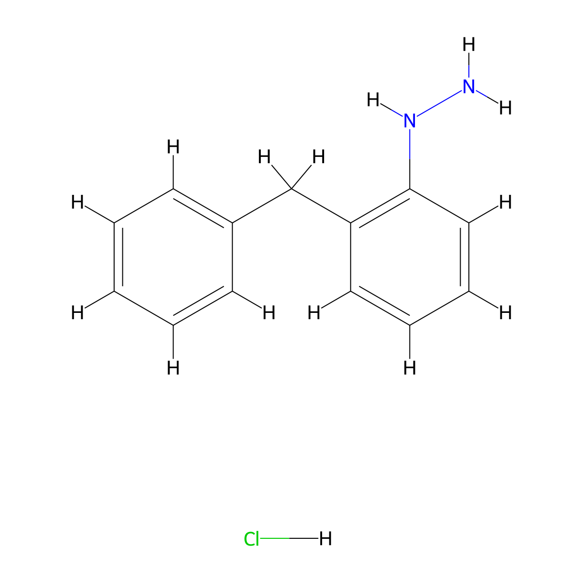 (2-Benzylphenyl)hydrazine hydrochloride molecular structure, CAS 129786-92-1