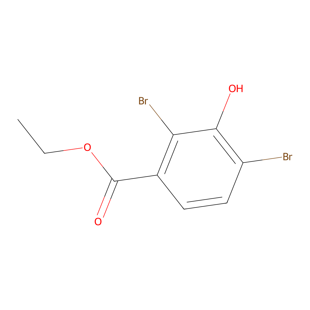 Ethyl 2,4-dibromo-3-hydroxybenzoate molecular structure, CAS 129788-07-4