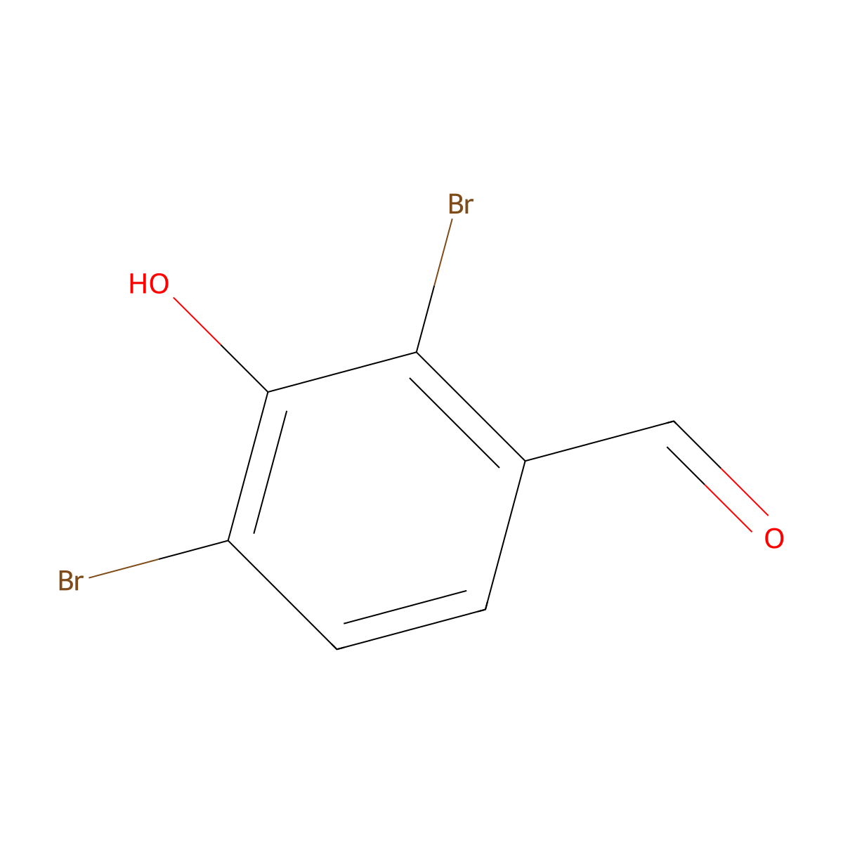 2,4-Dibromo-3-hydroxybenzaldehyde molecular structure, CAS 129788-10-9