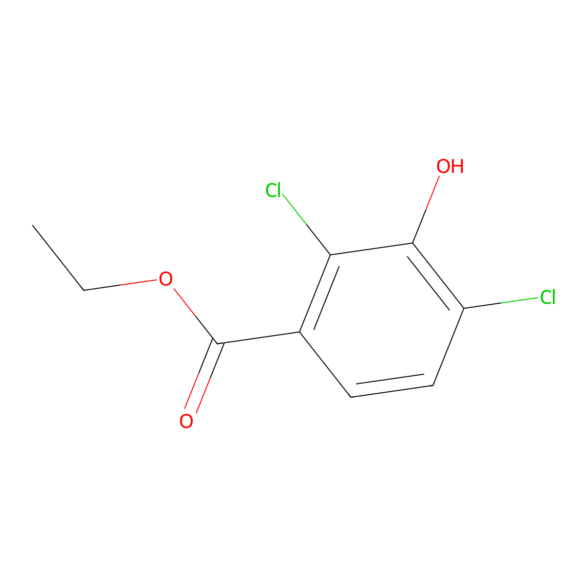 Ethyl 2,4-dichloro-3-hydroxybenzoate molecular structure, CAS 129788-29-0