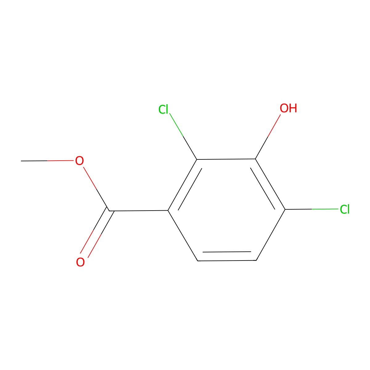 Methyl 2,4-dichloro-3-hydroxybenzoate molecular structure, CAS 129788-30-3