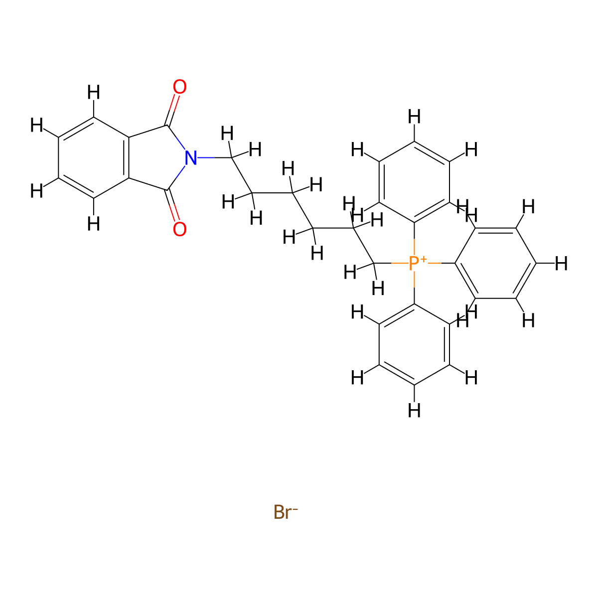 (6-Phthalimidohexyl)triphenylphosphonium bromide molecular structure, CAS 129789-59-9