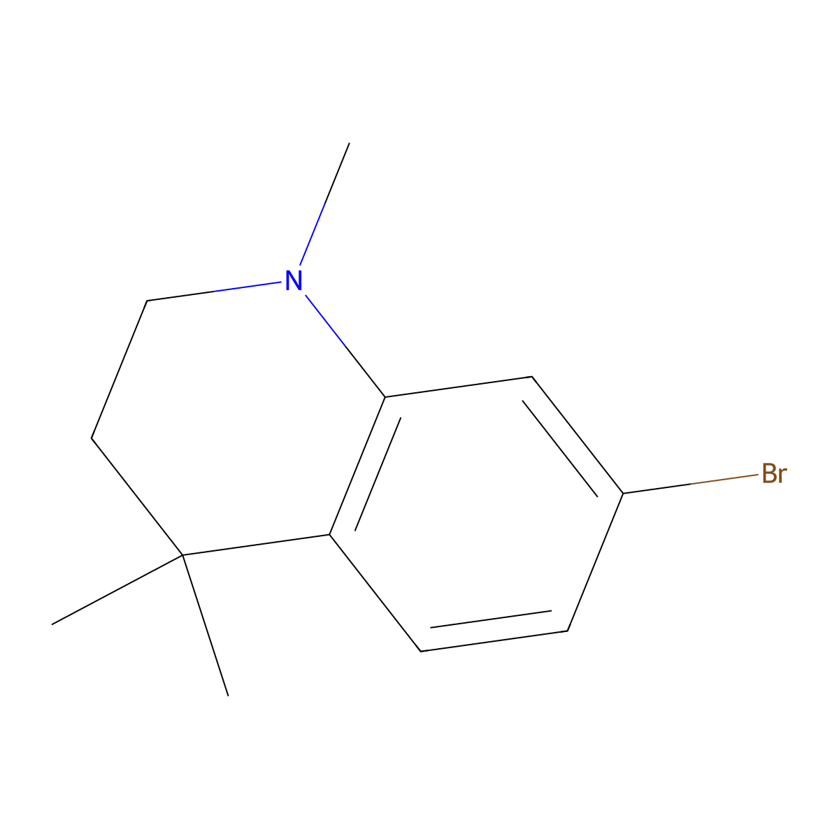7-Bromo-1,4,4-trimethyl-1,2,3,4-tetrahydroquinoline molecular structure, CAS 129790-08-5