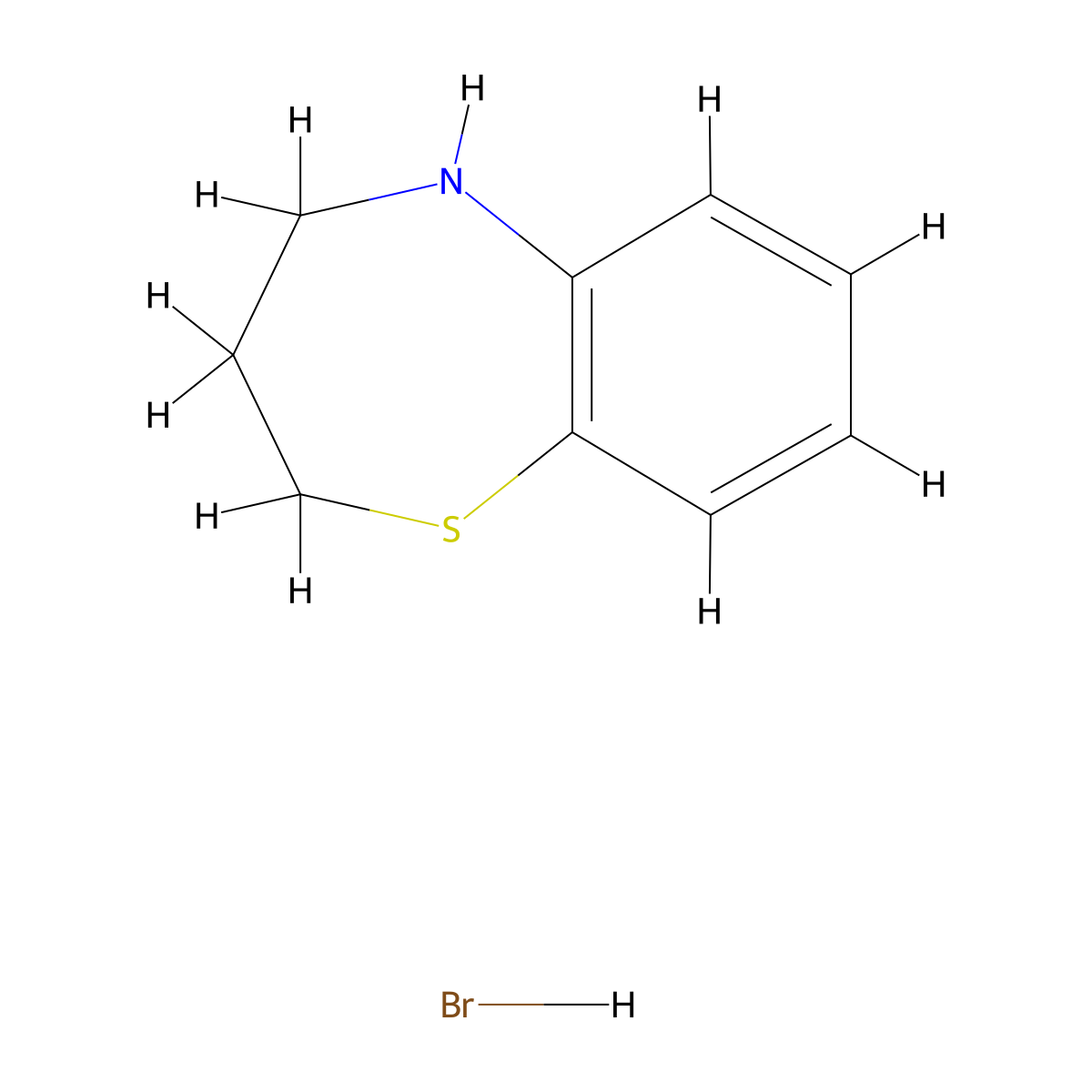 2,3,4,5-Tetrahydro-1,5-benzothiazepine hydrobromide molecular structure, CAS 129791-02-2