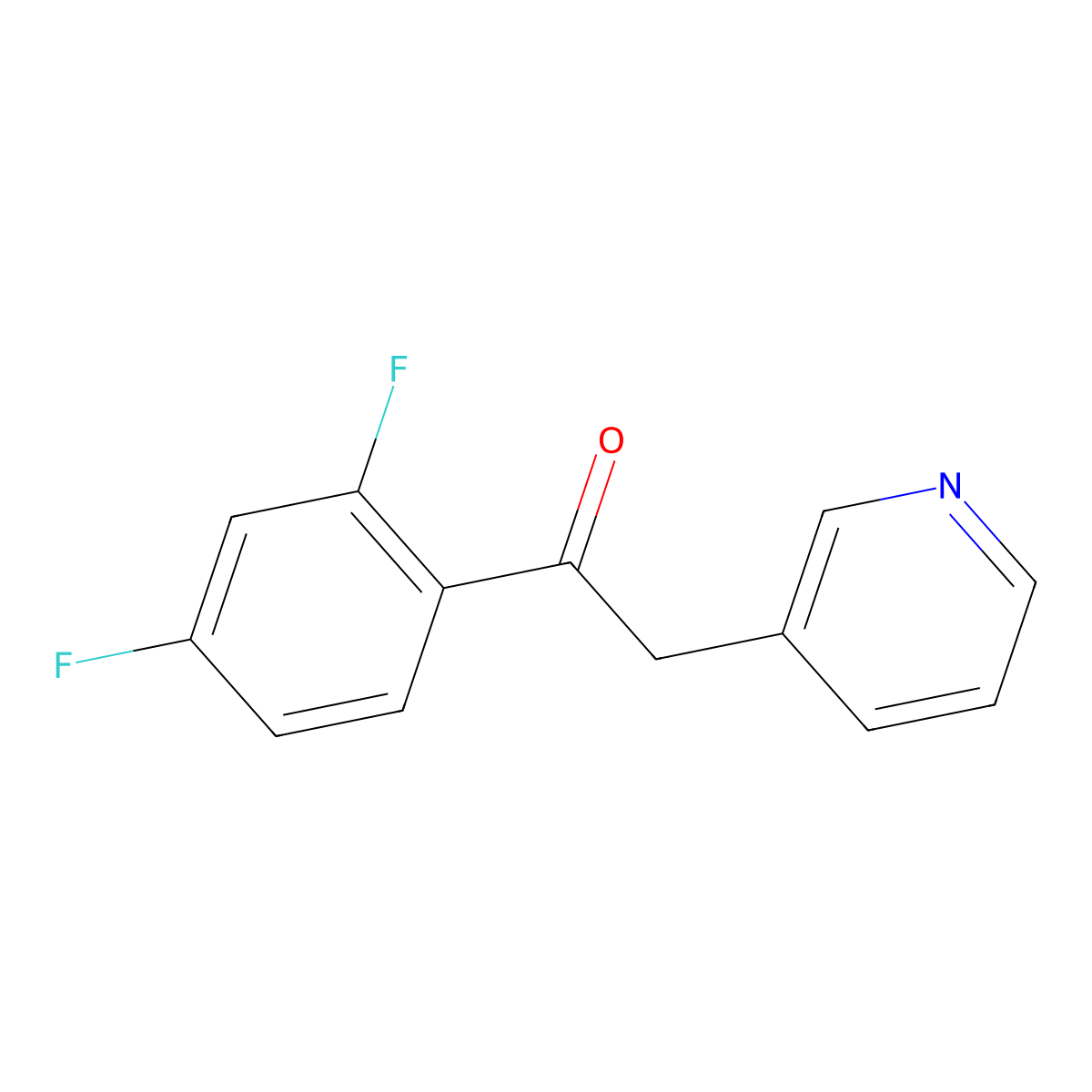 1-(2,4-Difluorophenyl)-2-(3-pyridinyl)-ethanone molecular structure, CAS 129793-82-4
