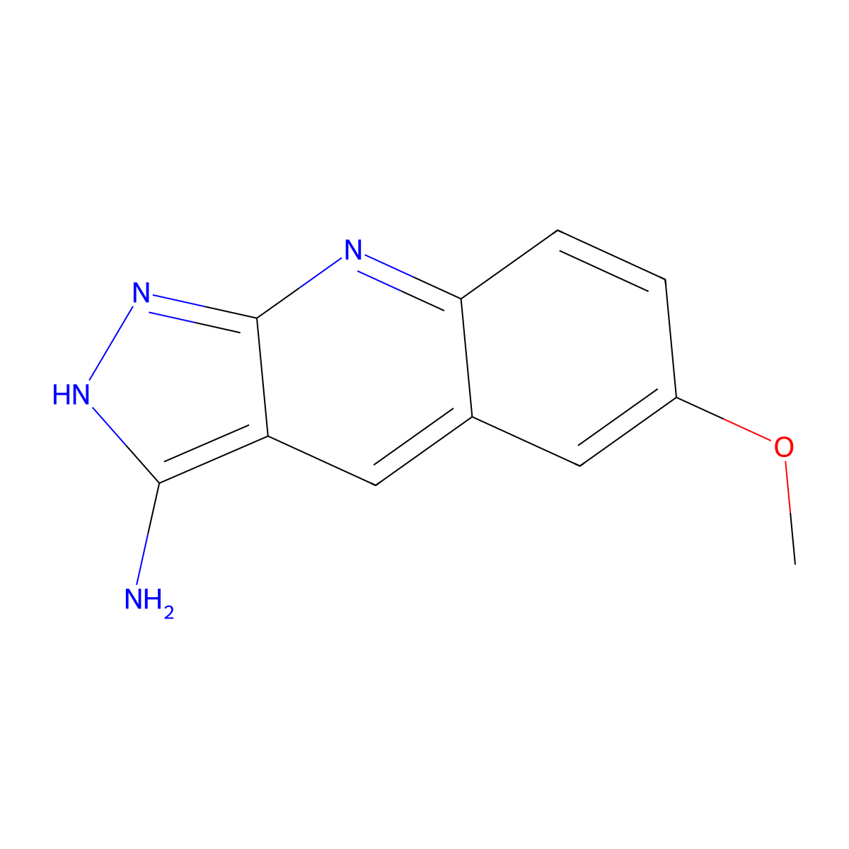 6-methoxy-1H-pyrazolo[3,4-b]quinolin-3-amine molecular structure, CAS 129797-60-0