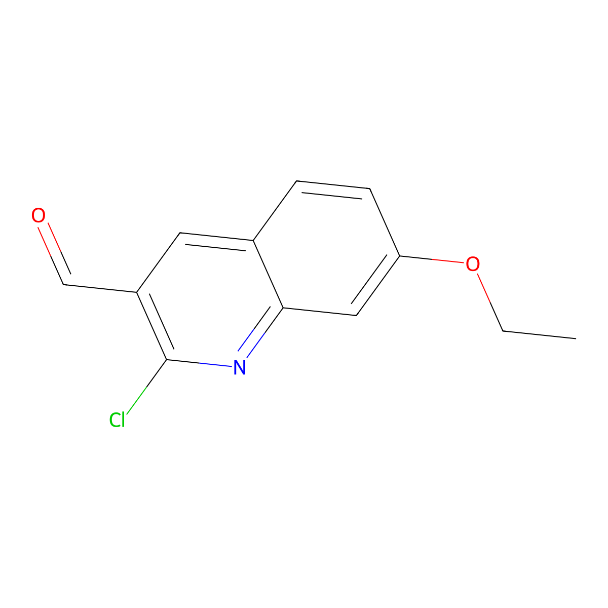 2-Chloro-7-ethoxyquinoline-3-carbaldehyde molecular structure, CAS 129798-05-6