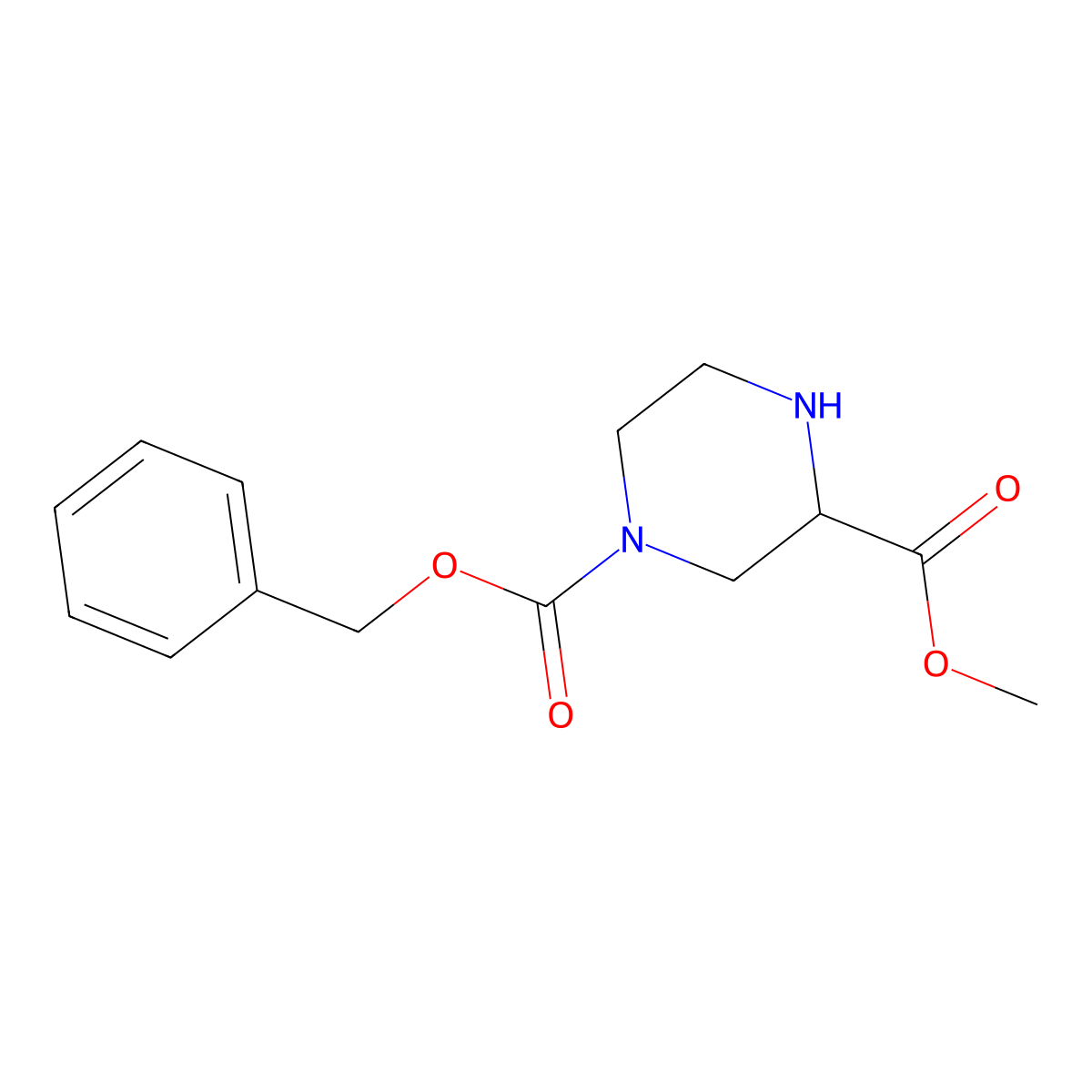 1-Benzyl 3-methyl piperazine-1,3-dicarboxylate molecular structure, CAS 129799-11-7