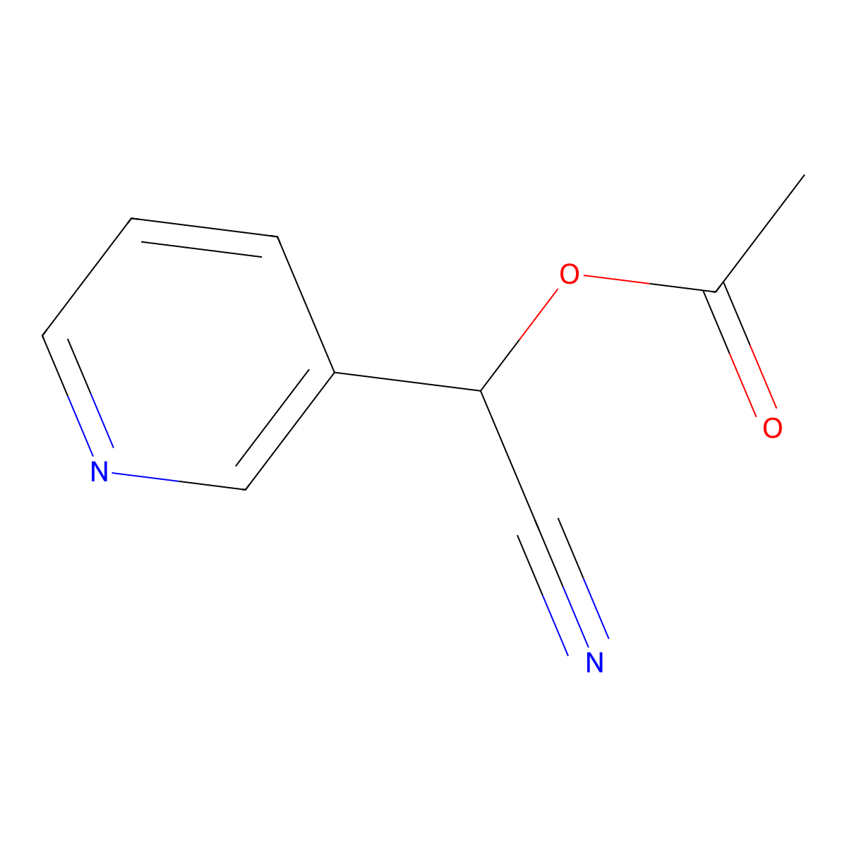 Cyano(pyridin-3-yl)methyl acetate molecular structure, CAS 129803-30-1