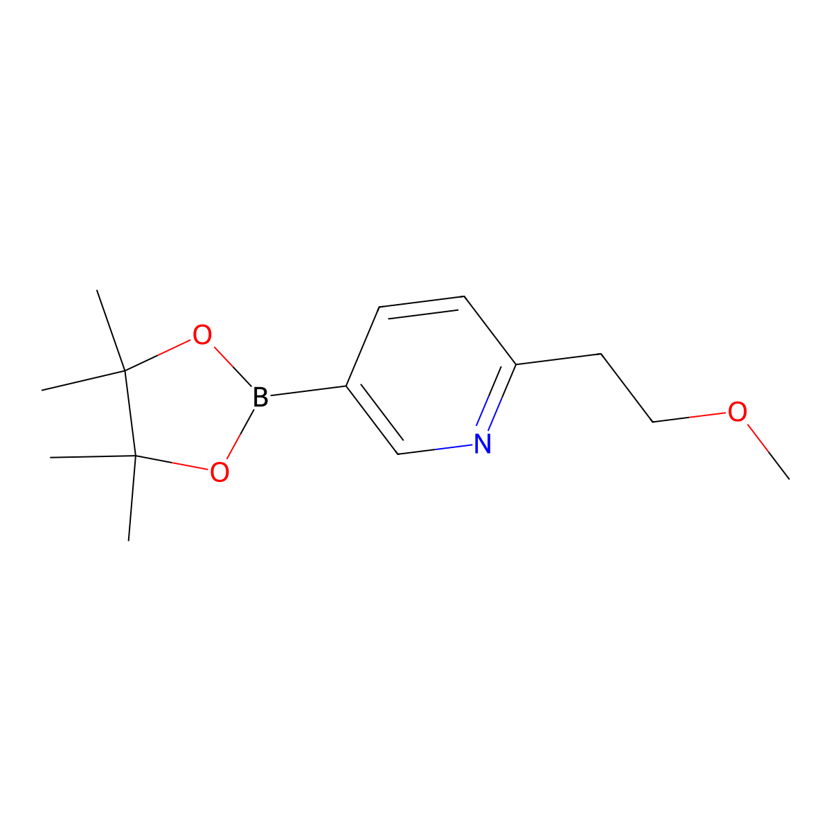 2-(2-Methoxyethyl)-5-(4,4,5,5-tetramethyl-1,3,2-dioxaborolan-2-yl)pyridine molecular structure, CAS 1298032-42-4