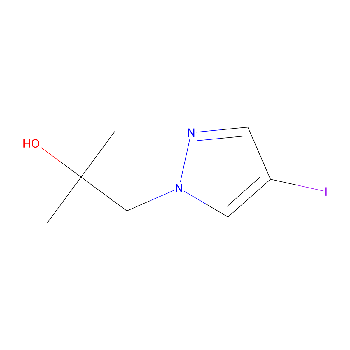 1-(4-iodo-1H-pyrazol-1-yl)-2-methylpropan-2-ol molecular structure, CAS 1298032-45-7