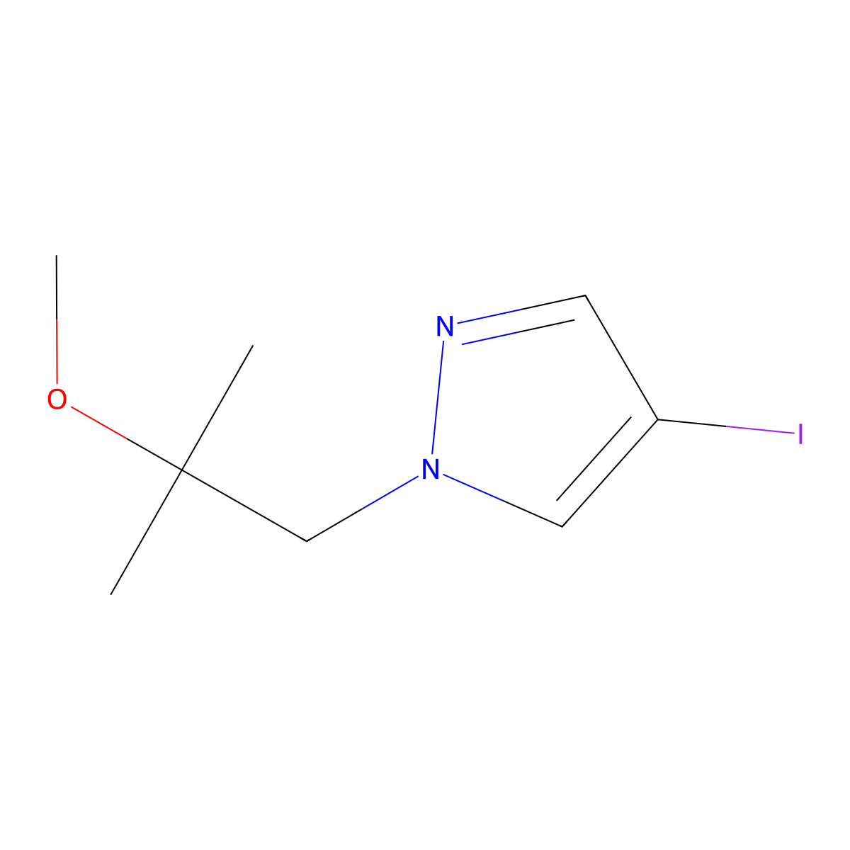 4-Iodo-1-(2-methoxy-2-methylpropyl)-1H-pyrazole molecular structure, CAS 1298032-46-8