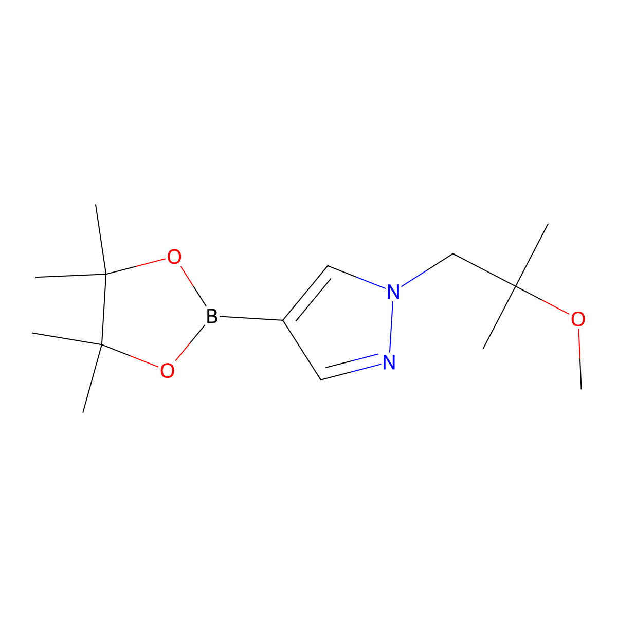 1-(2-Methoxy-2-methylpropyl)-4-(4,4,5,5-tetramethyl-1,3,2-dioxaborolan-2-yl)-1H-pyrazole molecular structure, CAS 1298032-47-9