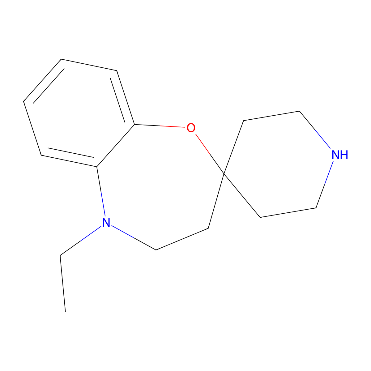 5-Ethyl-4,5-dihydro-3H-spiro[benzo[B][1,4]oxazepine-2,4'-piperidine] molecular structure, CAS 1298034-44-2