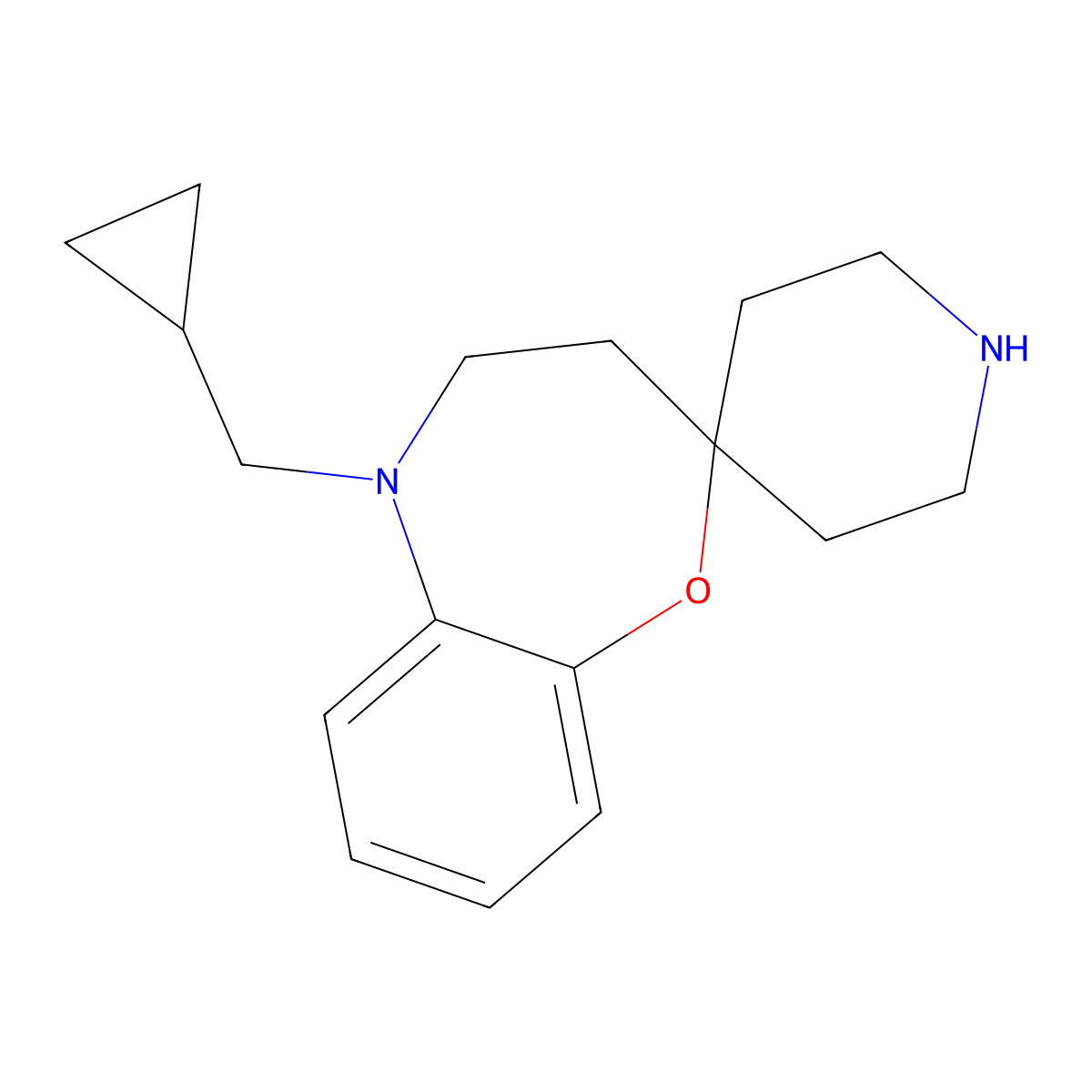 5-(Cyclopropylmethyl)-4,5-dihydro-3H-spiro[benzo[B][1,4]oxazepine-2,4'-piperidine] molecular structure, CAS 1298034-45-3