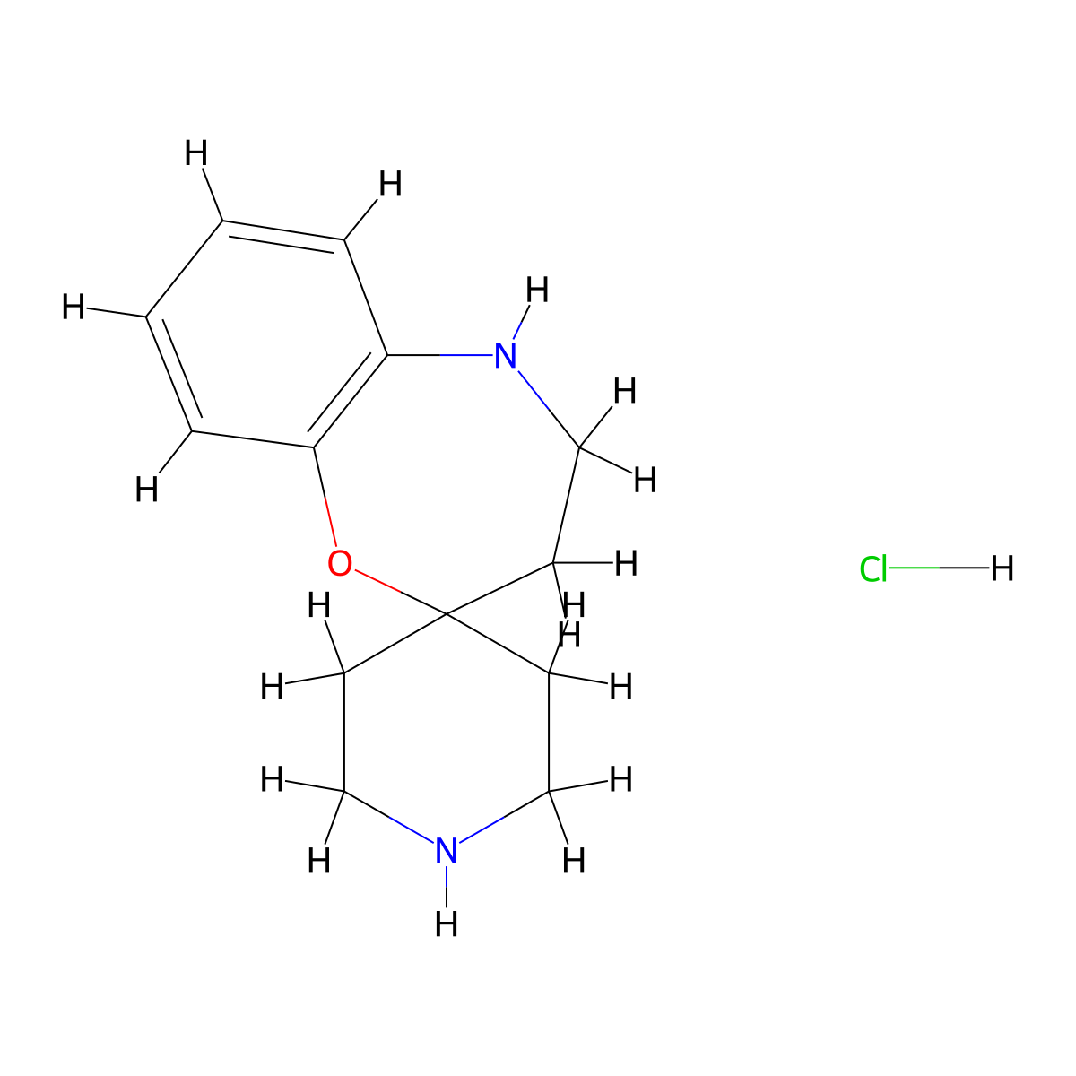 4,5-Dihydro-3H-spiro[benzo[b][1,4]oxazepine-2,4'-piperidine] hydrochloride molecular structure, CAS 1298034-52-2