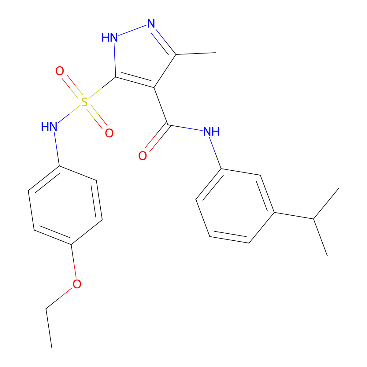 5-[(4-ethoxyphenyl)sulfamoyl]-3-methyl-N-[3-(propan-2-yl)phenyl]-1H-pyrazole-4-carboxamide molecular structure, CAS 1298036-36-8