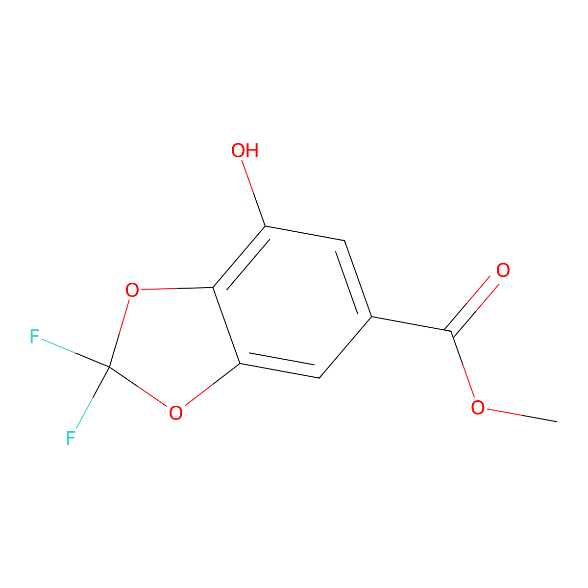 2,2-Difluoro-7-hydroxy-benzo[1,3]dioxole-5-carboxylic Acid Methyl Ester molecular structure, CAS 1298047-57-0