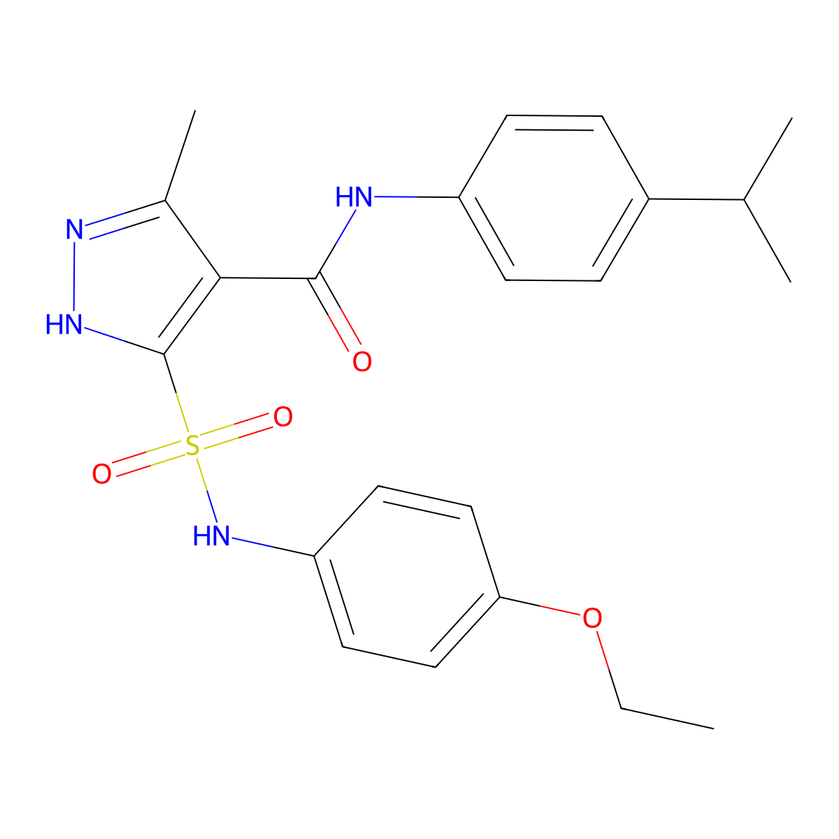 5-[(4-ethoxyphenyl)sulfamoyl]-3-methyl-N-[4-(propan-2-yl)phenyl]-1H-pyrazole-4-carboxamide molecular structure, CAS 1298053-50-5