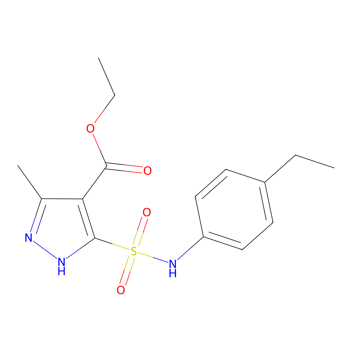 ethyl 5-(N-(4-ethylphenyl)sulfamoyl)-3-methyl-1H-pyrazole-4-carboxylate molecular structure, CAS 1298061-62-7