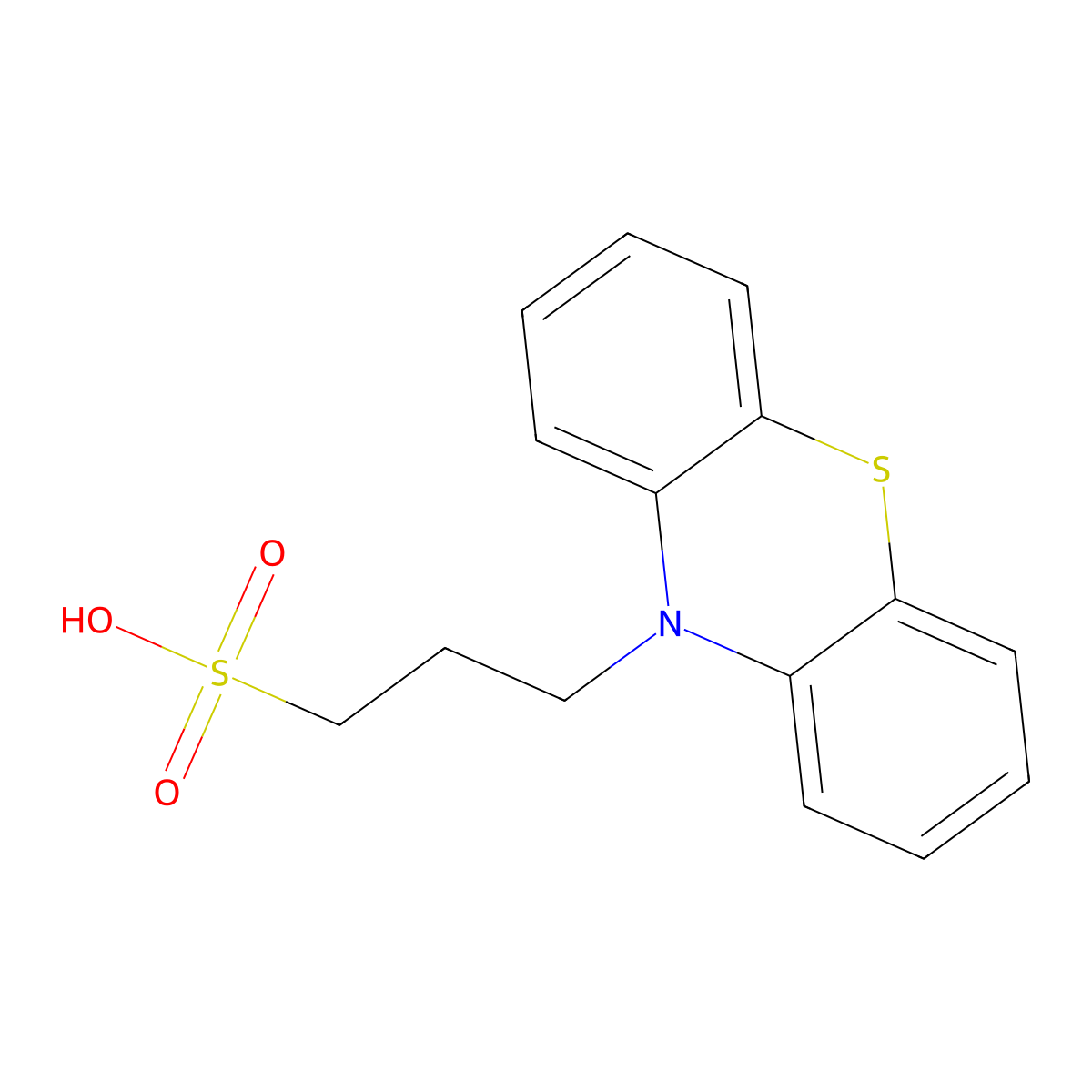 3-(10H-Phenothiazin-10-yl)propane-1-sulfonic acid molecular structure, CAS 129808-92-0