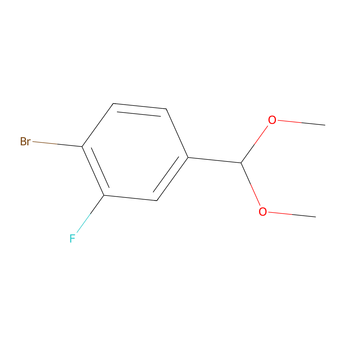 1-Bromo-4-(dimethoxymethyl)-2-fluorobenzene molecular structure, CAS 1298085-64-9