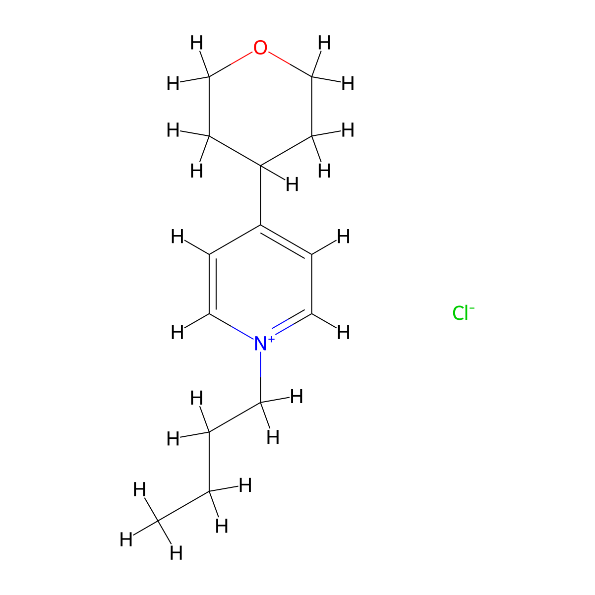 1-Butyl-4-(tetrahydro-pyran-4-yl)-pyridinium chloride molecular structure, CAS 1298086-73-3