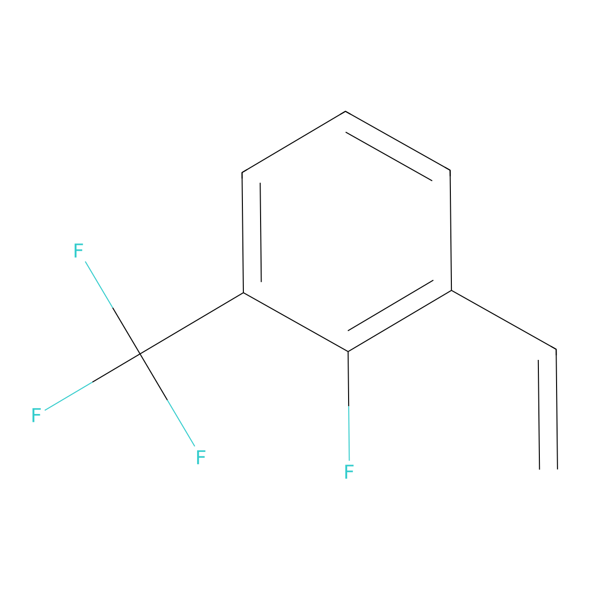 1-Ethenyl-2-fluoro-3-(trifluoromethyl)benzene molecular structure, CAS 1298094-29-7