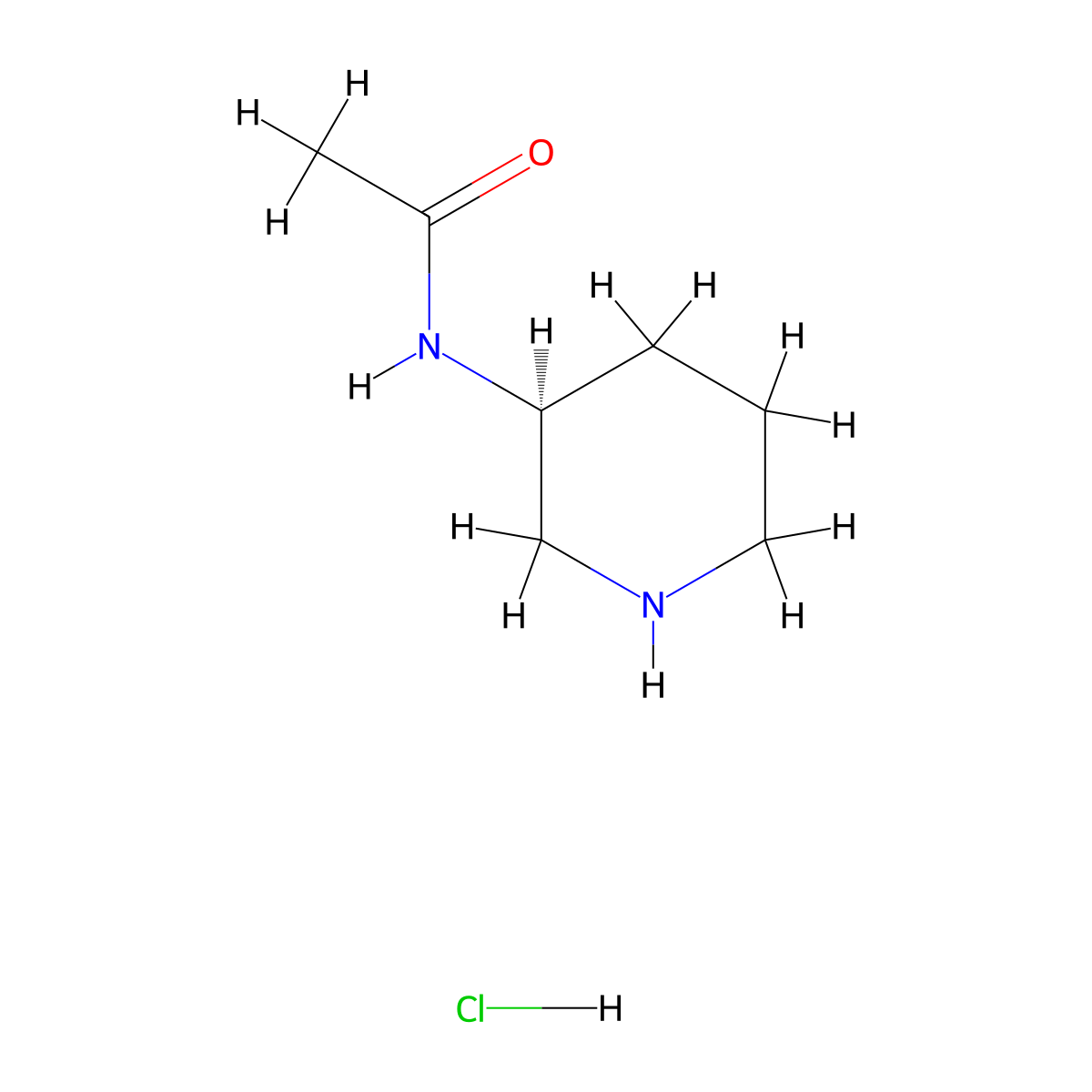 (S)-N-(Piperidin-3-yl)acetamide hydrochloride molecular structure, CAS 1298108-03-8