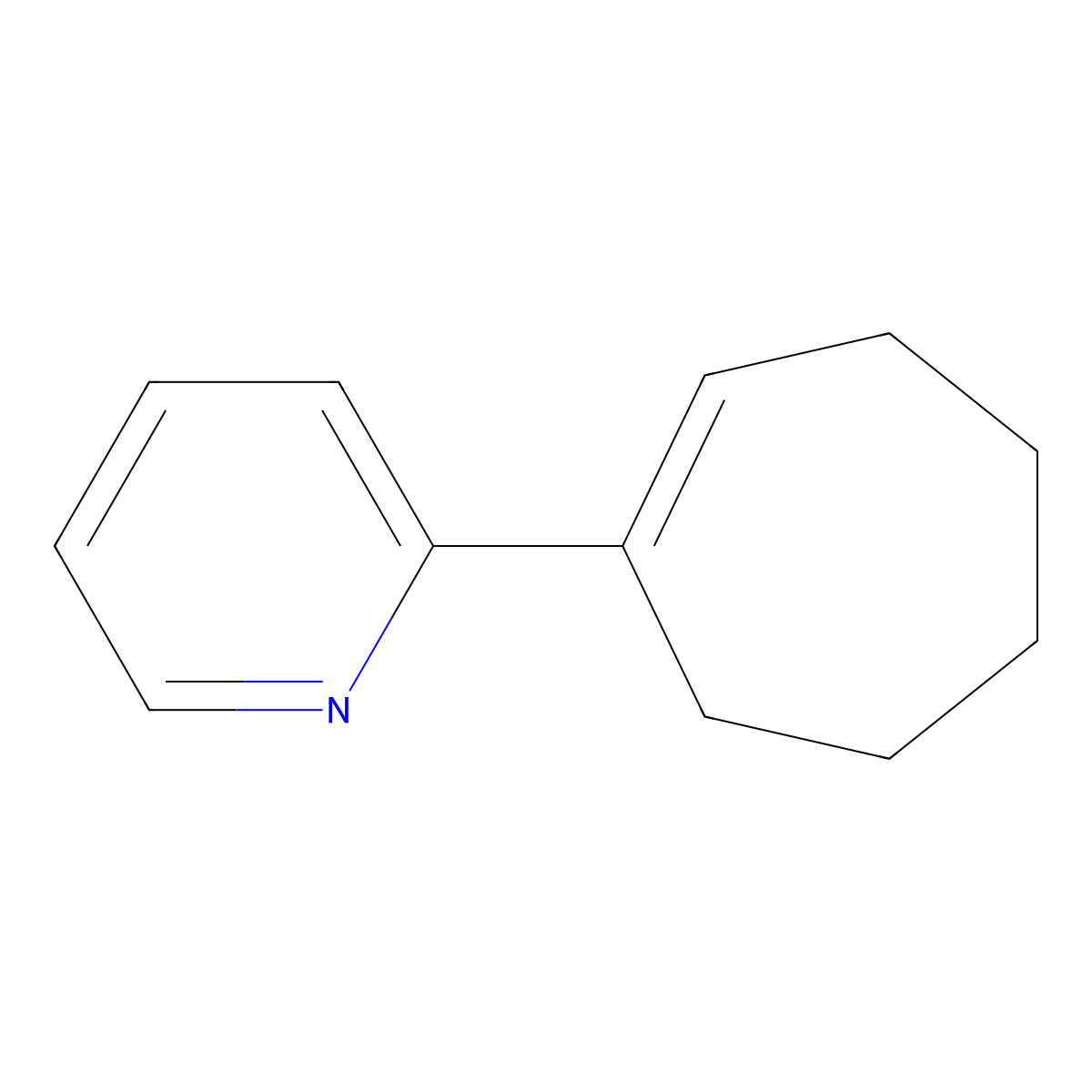 2-(Cyclohept-1-en-1-yl)pyridine molecular structure, CAS 1298116-38-7