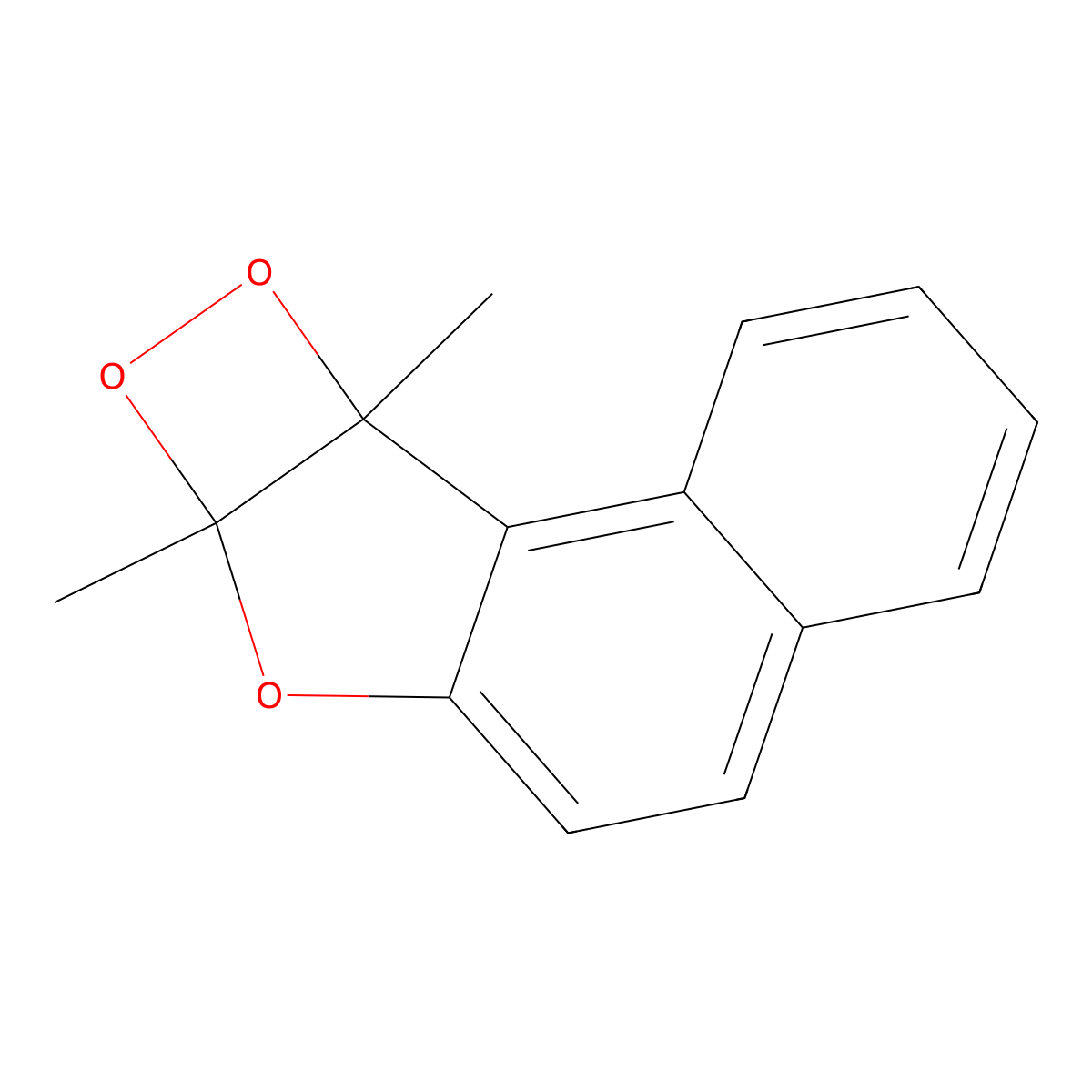 7a,9a-Dihydro-7a,9a-dimethyl(1,2)dioxeto(3,4-b)naphtho(1,2-d)furan molecular structure, CAS 129812-29-9