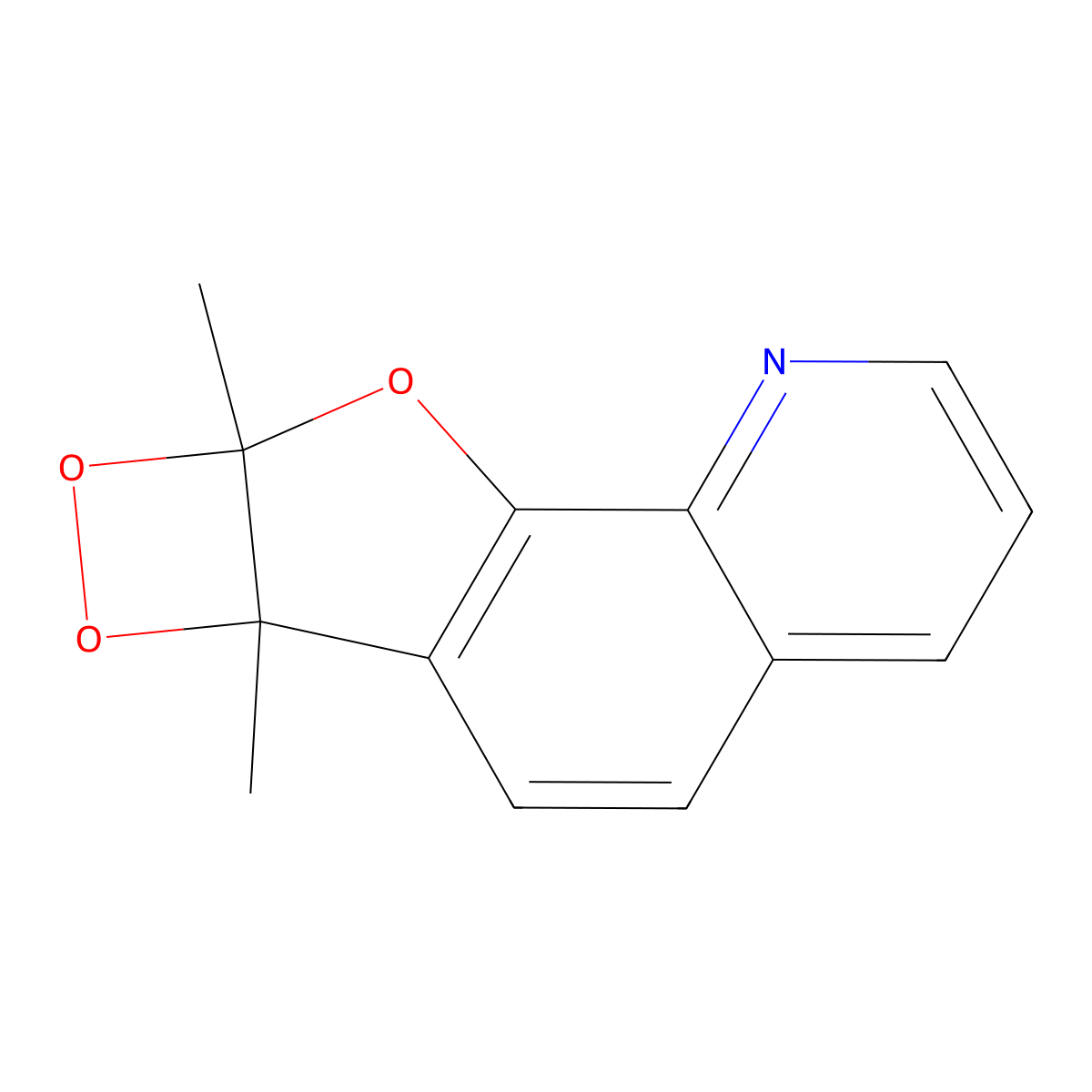 6b,8a-Dihydro-6b,8a-dimethyl(1,2)dioxeto(3',4':4,5)furo(3,2-h)quinoline molecular structure, CAS 129812-30-2