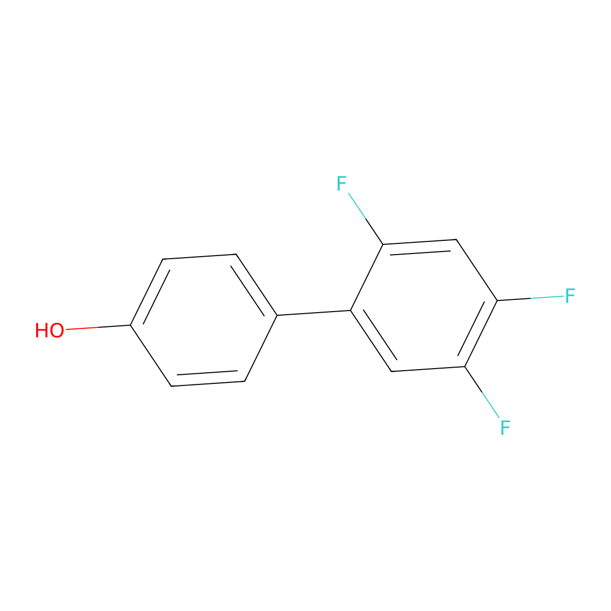 2',4',5'-Trifluoro-biphenyl-4-ol molecular structure, CAS 1298129-65-3
