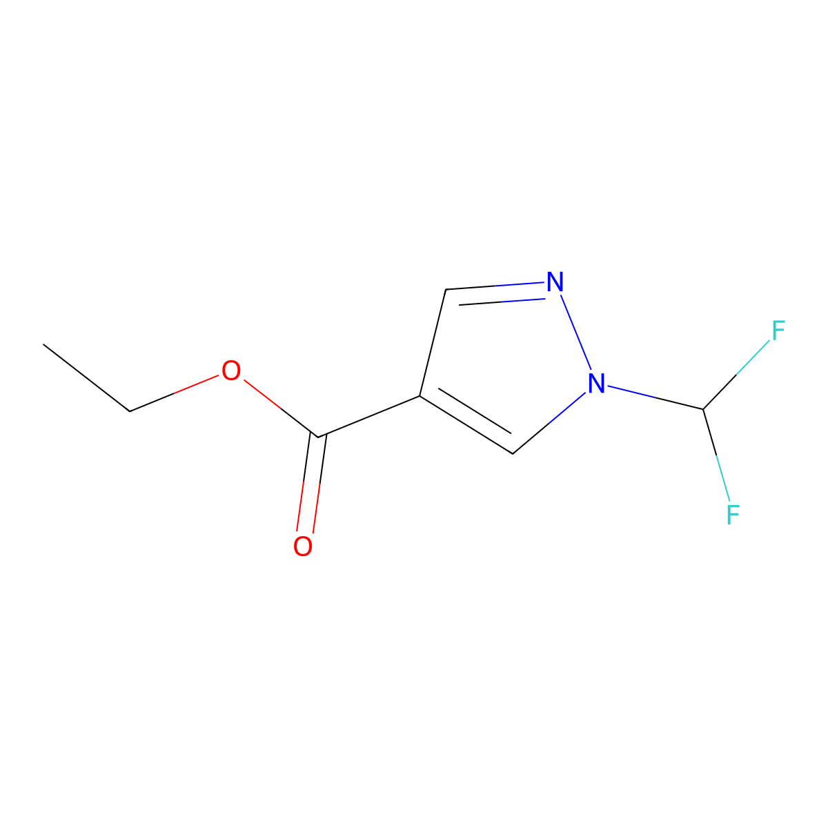 ethyl 1-(difluoromethyl)-1H-pyrazole-4-carboxylate molecular structure, CAS 129819-40-5