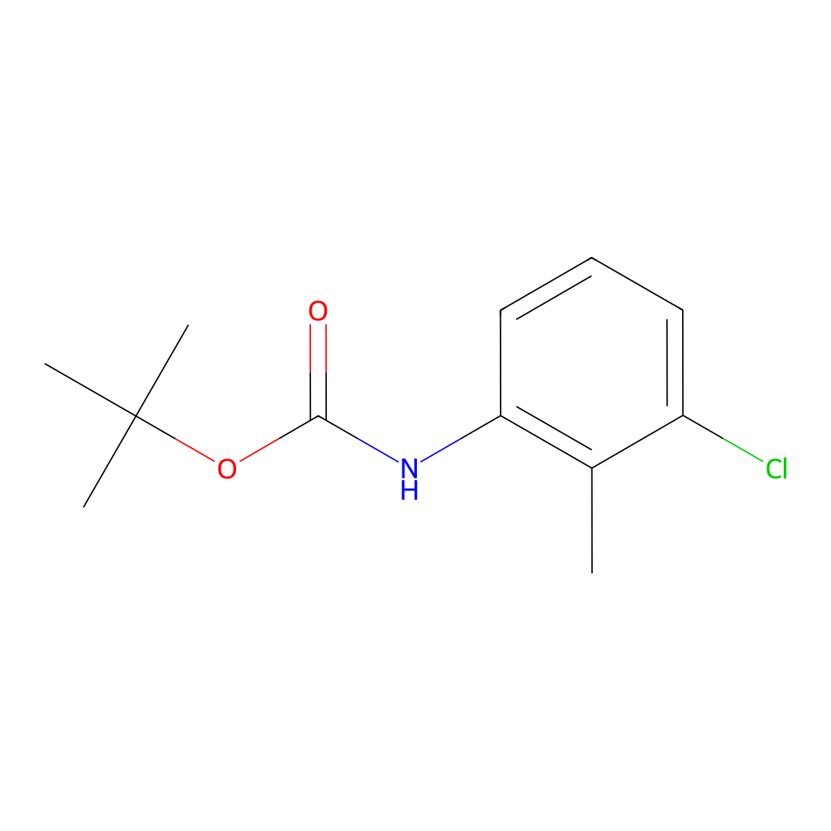 tert-butyl N-(3-chloro-2-methylphenyl)carbamate molecular structure, CAS 129822-39-5