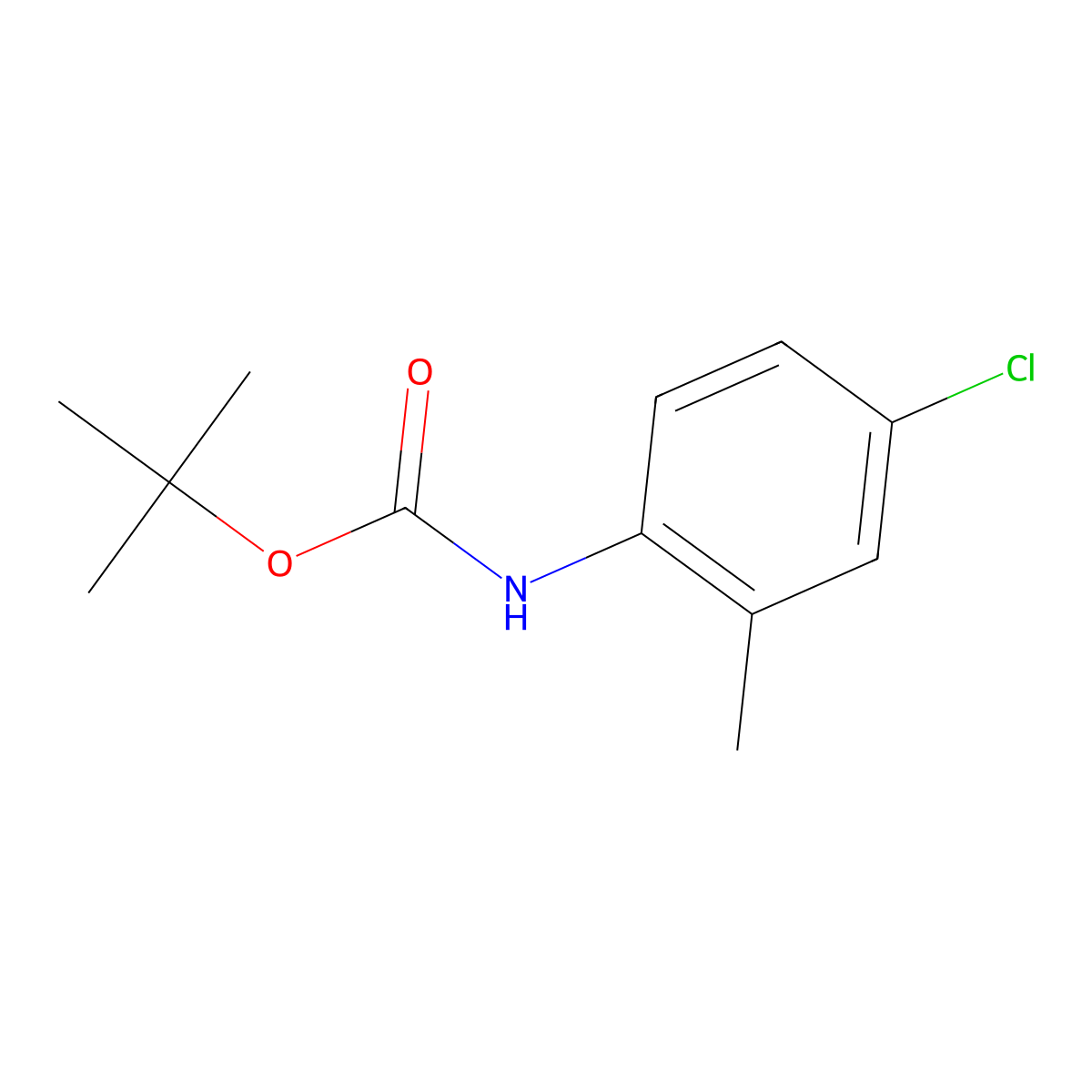 tert-Butyl (4-chloro-2-methylphenyl)carbamate molecular structure, CAS 129822-41-9