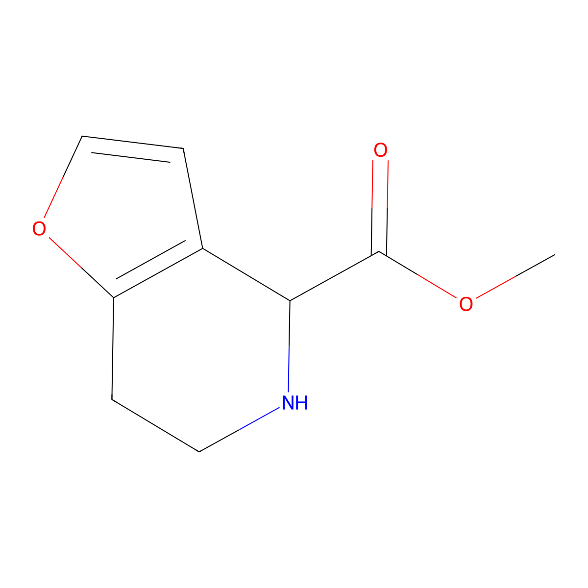 methyl 4H,5H,6H,7H-furo[3,2-c]pyridine-4-carboxylate molecular structure, CAS 129823-11-6