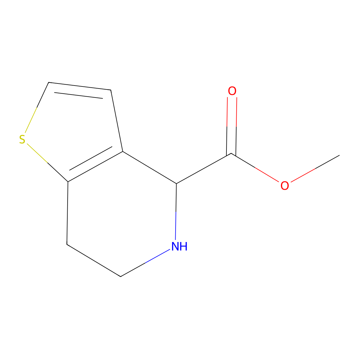 methyl 4H,5H,6H,7H-thieno[3,2-c]pyridine-4-carboxylate molecular structure, CAS 129823-26-3