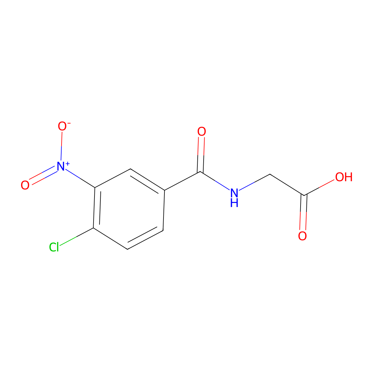 (4-Chloro-3-nitro-benzoylamino)-acetic acid molecular structure, CAS 129824-55-1