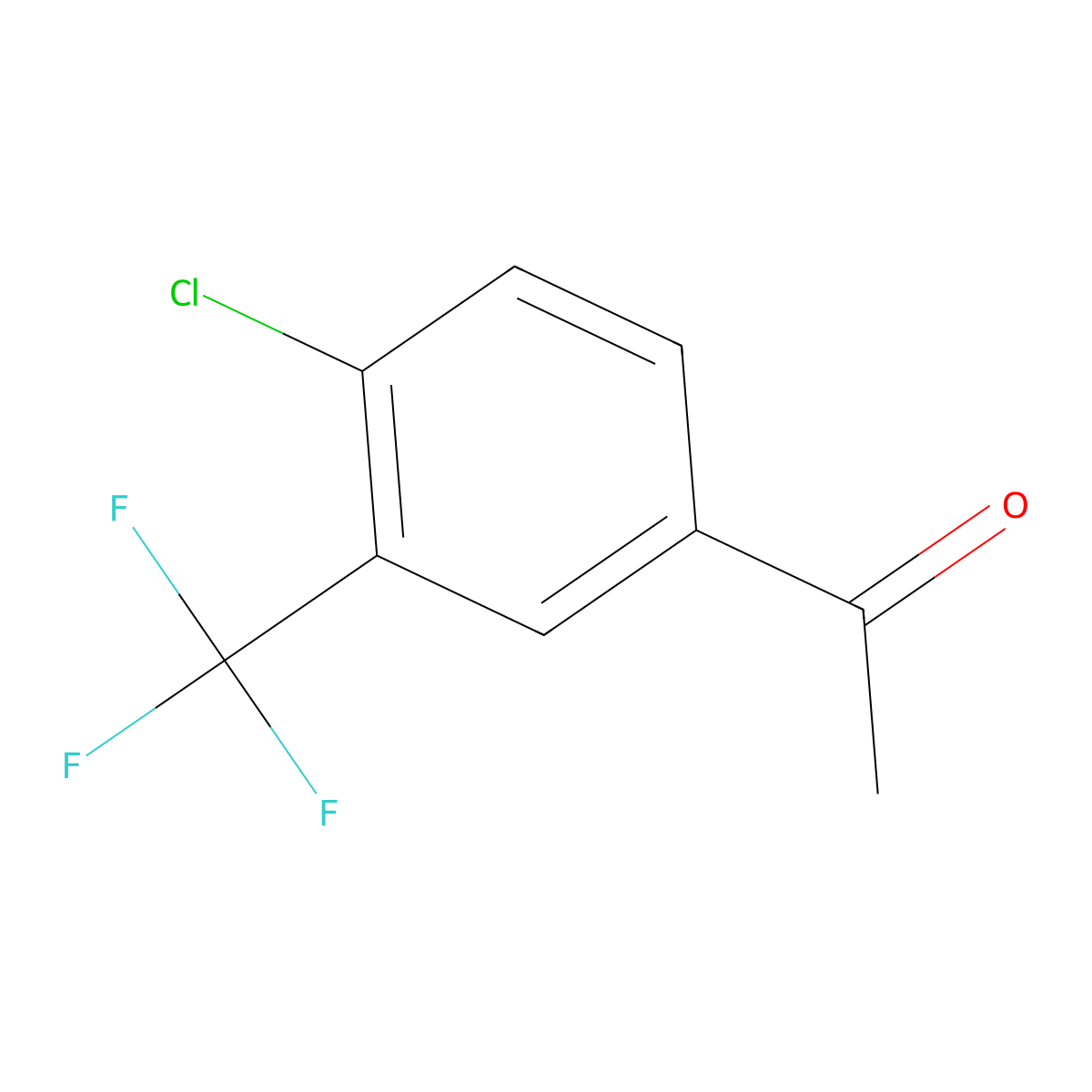 4'-Chloro-3'-(trifluoromethyl)acetophenone molecular structure, CAS 129825-11-2