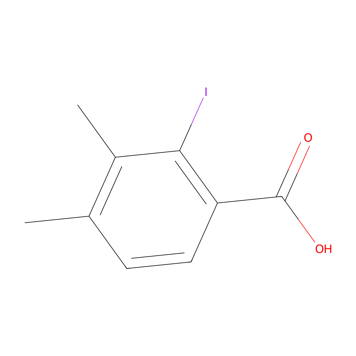 2-Iodo-3,4-dimethylbenzoic acid molecular structure, CAS 129833-31-4