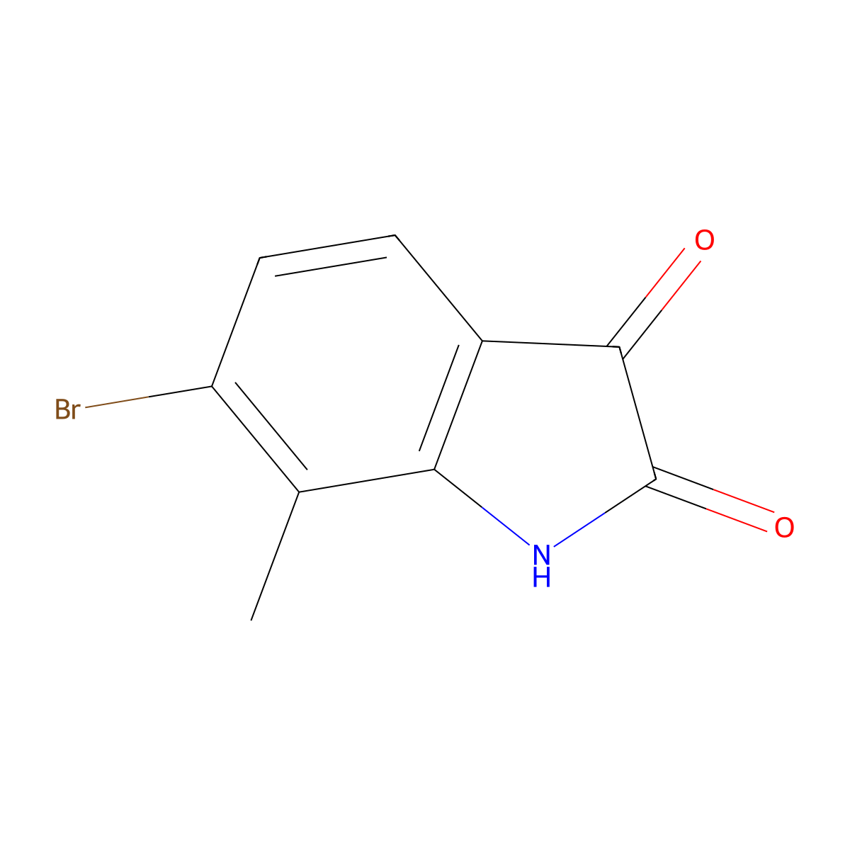 6-Bromo-7-methyl-1H-indole-2,3-dione molecular structure, CAS 129833-54-1
