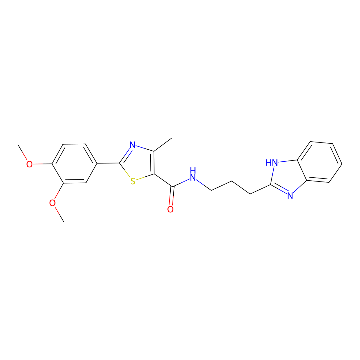 N-[3-(1H-benzimidazol-2-yl)propyl]-2-(3,4-dimethoxyphenyl)-4-methyl-1,3-thiazole-5-carboxamide molecular structure, CAS 1298347-06-4