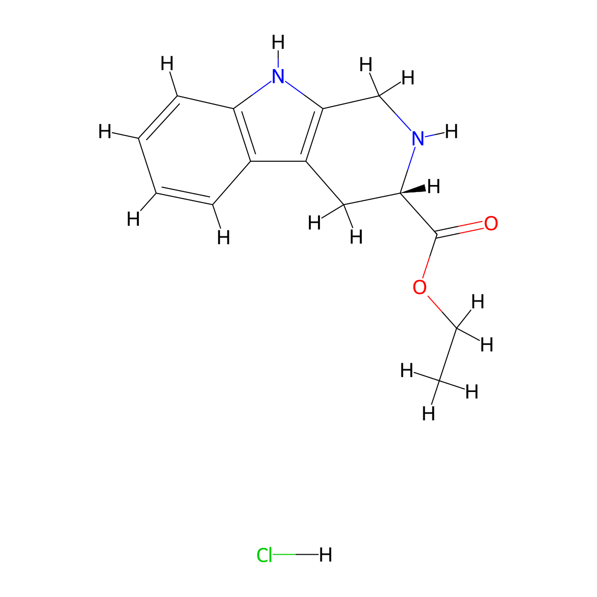 L-1,2,3,4-Tetrahydronorharman-3-carboxylic acid ethyl ester hydrochloride molecular structure, CAS 129848-93-7