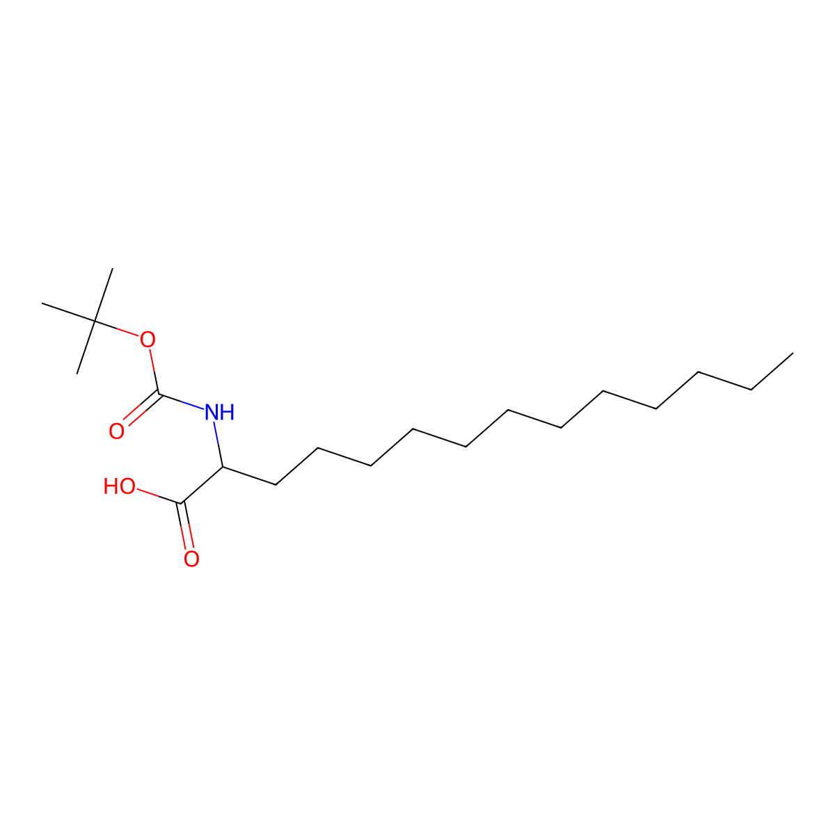 (R,S)-Boc-2-amino-tetradecanoic acid molecular structure, CAS 129850-62-0
