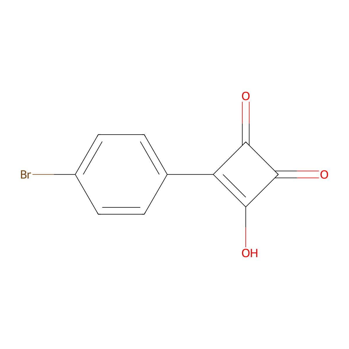 3-(4-Bromophenyl)-4-hydroxycyclobut-3-ene-1,2-dione molecular structure, CAS 129853-19-6