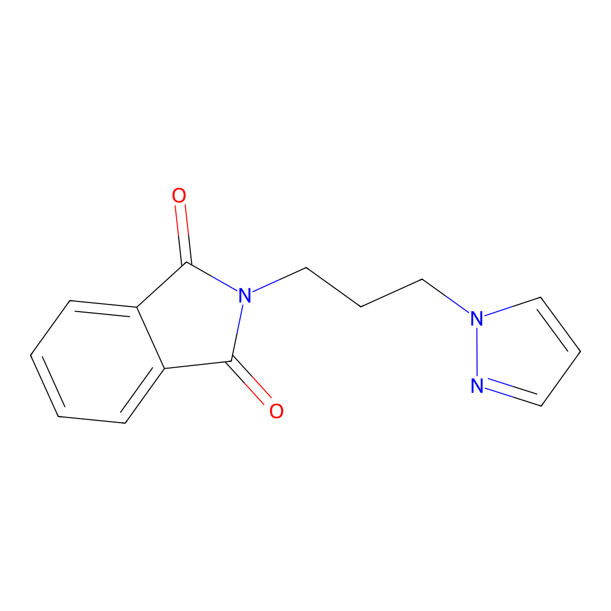 2-[3-(Pyrazol-1-YL)propyl]isoindole-1,3-dione molecular structure, CAS 129854-24-6