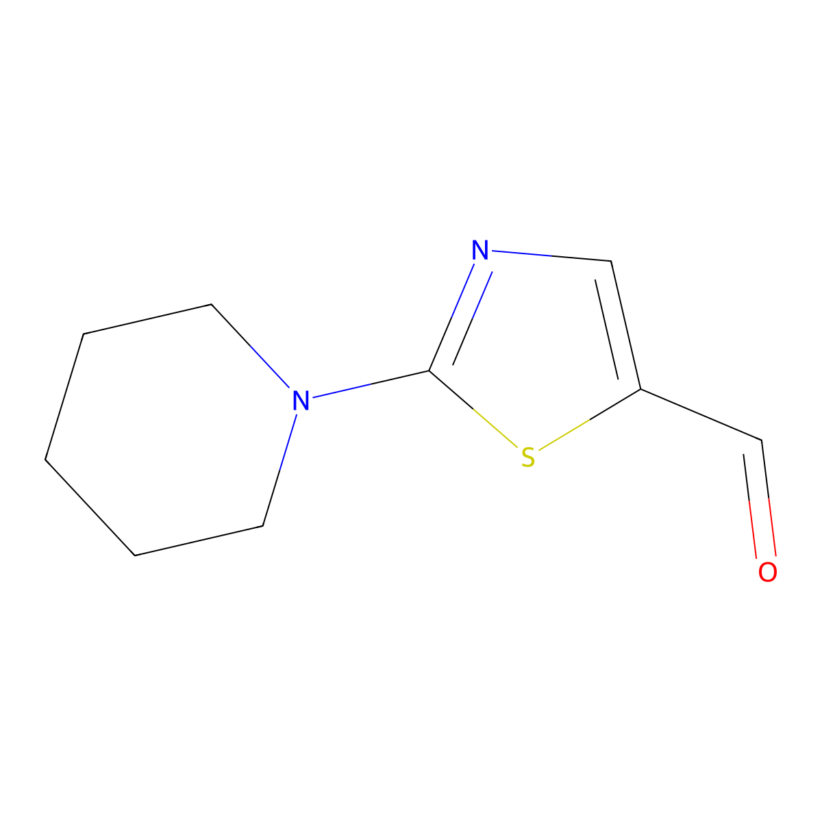 2-(Piperidin-1-yl)-1,3-thiazole-5-carbaldehyde molecular structure, CAS 129865-52-7