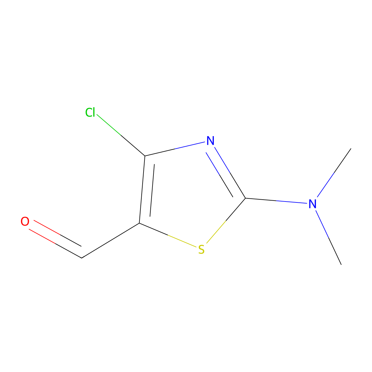 4-Chloro-2-(dimethylamino)-1,3-thiazole-5-carbaldehyde molecular structure, CAS 129865-54-9
