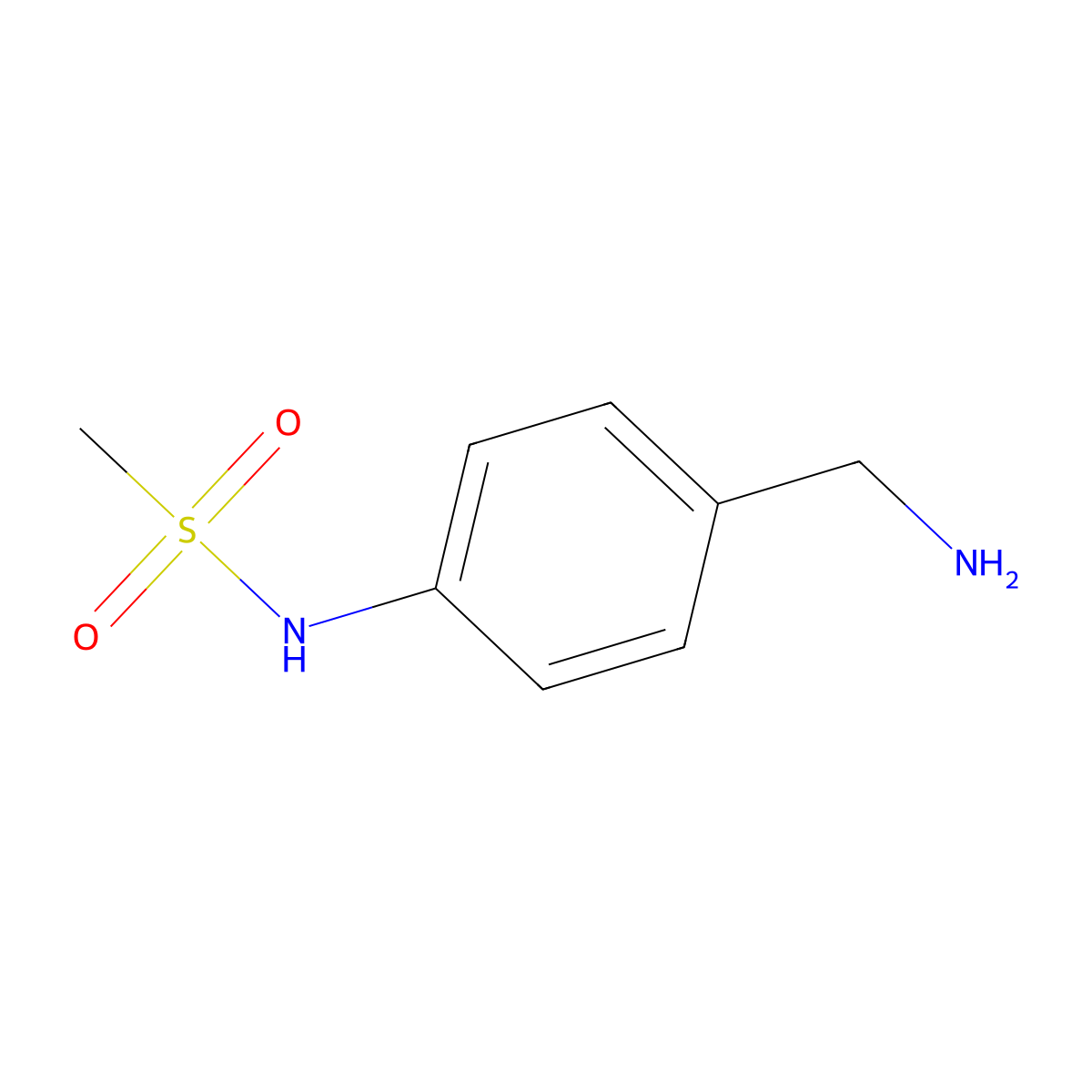 N-[4-(aminomethyl)phenyl]methanesulfonamide molecular structure, CAS 129872-50-0